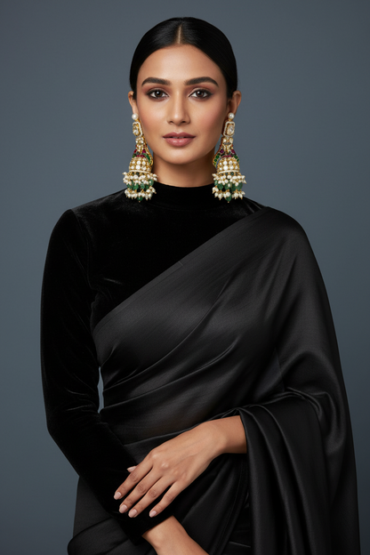 Polki Earrings Big Jhumkas 925 Silver Jewelry Silver Earrings - SHABURIS
