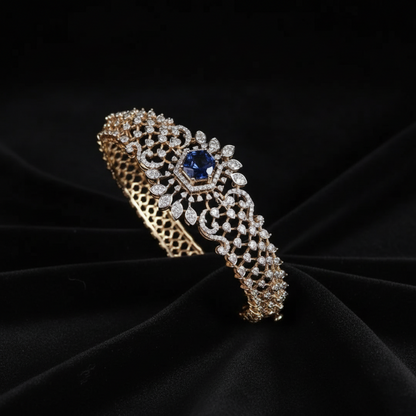 Diamond bangles designer silver jewelry,gold jewelry ,south indian gold jewelry designs blue saphire bangles indian bangles - SHABURIS