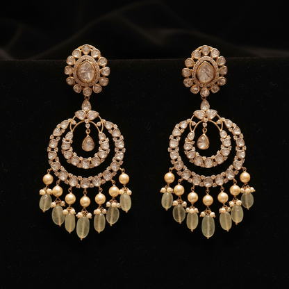 Polki Studs Polki Earrings Cocktail Earrings Diamond Studs Diamond Earrings Simple Studs Pearl Studs 925 Silver Earrings Silver Jewelry - SHABURIS