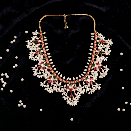 Guttapusalu Jewelry,Pure Silver jewelry Indian ,Nakshi Temple Necklace,Indian Necklace,Indian Bridal,Indian Wedding Antique Jewelry-SHABURIS