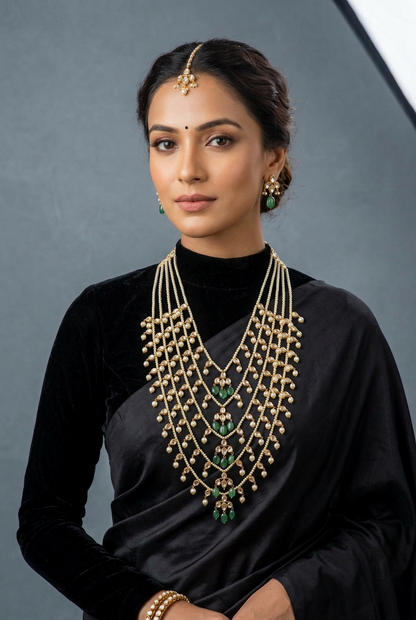 Panchlada necklace antique necklace rubies emeralds bridal diamond necklace indian jewelry designs silver jewelry wedding jewelry - SHABURIS