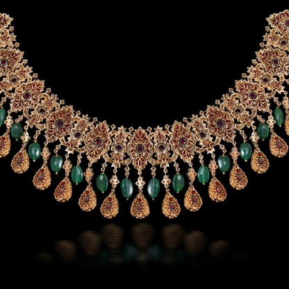 Polki Necklace Diamond Necklace Beaded Necklace Tanzanite Necklace Diamond Jewelry Moissanite Necklace Bridal Jewelry-SHABURIS