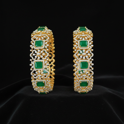 Diamond Bangles,South Indian Jewelry,silver indian Bangles,pure silver Swaroski Bangles,Indian Wedding Jewelry -NIHIRA-SHABURIS