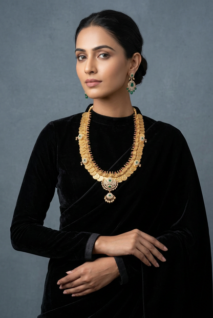 Kasu mala kasu haram lakshmi kasu necklace antique jewelry nakshi jewelry temple jewelry bridal jewelry indian jewelry 925 silver jewelry