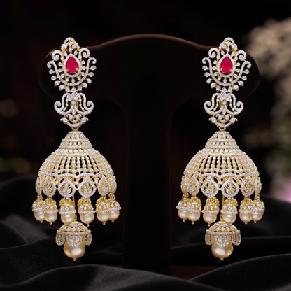 Polki Studs Polki Earrings Cocktail Earrings Diamond Studs Diamond Earrings Simple Studs Pearl Studs 925 Silver Earrings Silver Jewelry - SHABURIS