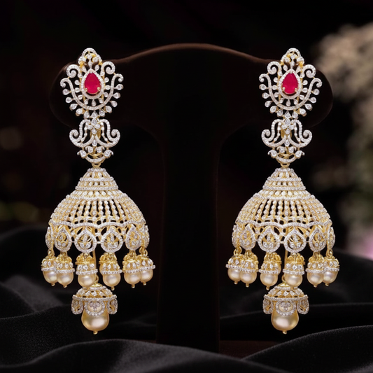 Polki Studs Polki Earrings Cocktail Earrings Diamond Studs Diamond Earrings Simple Studs Pearl Studs 925 Silver Earrings Silver Jewelry - SHABURIS
