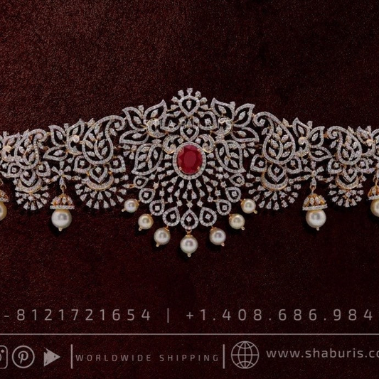 Diamond Vaddanam,South Indian Jewelry,Vaddanam,Kids Vaddanam,hip chain,diamond vaddanam,pure Silver indian jewelry - SHABURIS