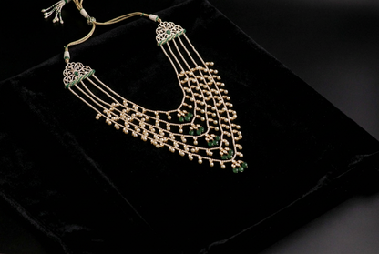 Panchlada necklace antique necklace rubies emeralds bridal diamond necklace indian jewelry designs silver jewelry wedding jewelry - SHABURIS