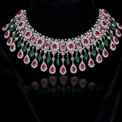 Polki Necklace Diamond Necklace Beaded Necklace Tanzanite Necklace Diamond Jewelry Moissanite Necklace Bridal Jewelry-SHABURIS