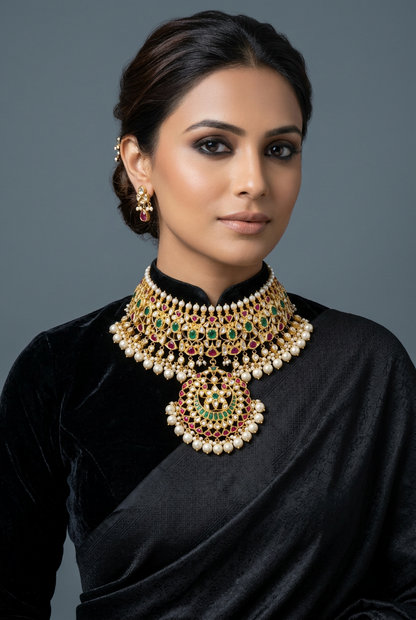 Kundan Necklace Diamond Necklace Wedding Jewelry Statement Jewelry Indian Jewelry Designs silver jewelry bridal jewelry 22ct gold - SHABURIS