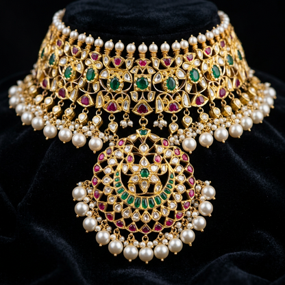 Kundan Necklace Diamond Necklace Wedding Jewelry Statement Jewelry Indian Jewelry Designs silver jewelry bridal jewelry 22ct gold - SHABURIS