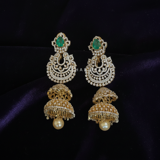 Polki Studs Polki Earrings Cocktail Earrings Diamond Studs Diamond Earrings Simple Studs Pearl Studs 925 Silver Earrings Silver Jewelry - SHABURIS