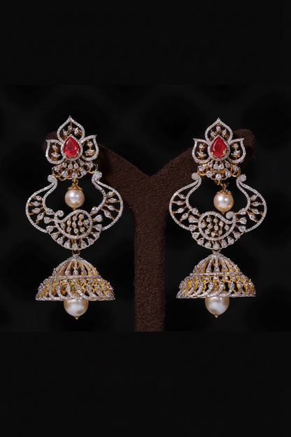 Polki Studs Polki Earrings Cocktail Earrings Diamond Studs Diamond Earrings Simple Studs Pearl Studs 925 Silver Earrings Silver Jewelry - SHABURIS