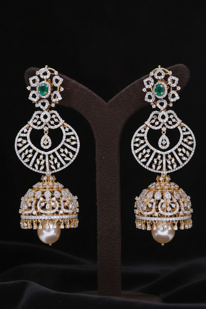 Polki Studs Polki Earrings Cocktail Earrings Diamond Studs Diamond Earrings Simple Studs Pearl Studs 925 Silver Earrings Silver Jewelry - SHABURIS