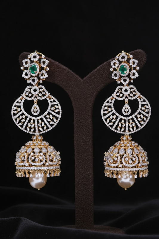 Polki Studs Polki Earrings Cocktail Earrings Diamond Studs Diamond Earrings Simple Studs Pearl Studs 925 Silver Earrings Silver Jewelry - SHABURIS