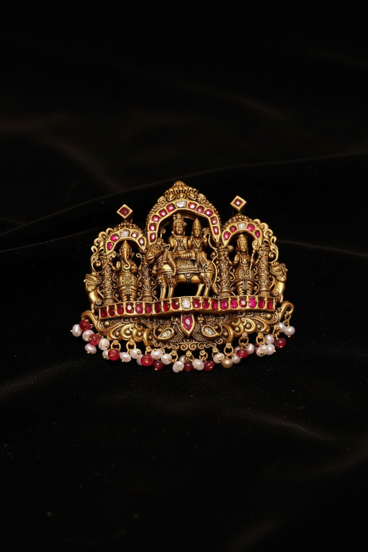 Shiva pendant,shiv ling,sabyasachi jewelry inspired Traditional indian Jewelery,lord shiva,Pure silver jewelry-NIHIRA