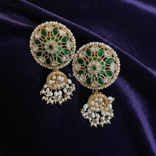 Polki Studs Polki Earrings Cocktail Earrings Diamond Studs Diamond Earrings Simple Studs Pearl Studs 925 Silver Earrings Silver Jewelry - SHABURIS