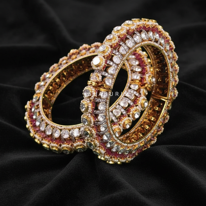 Polki bangles polki Jewelry,Pure Silver Jewellery Indian ,diamond bangles kundan jewelry,south indian bridal jewelry-NIHIRA-SHABURIS