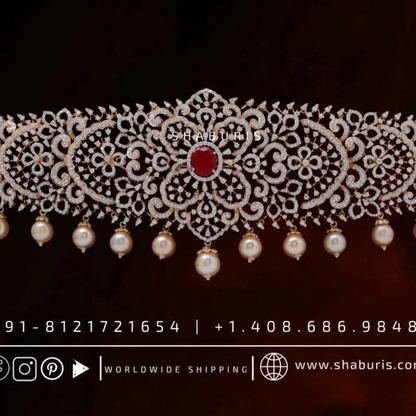 Diamond Vaddanam,South Indian Jewelry,Vaddanam,Kids Vaddanam,hip chain,diamond vaddanam,pure Silver indian jewelry - SHABURIS