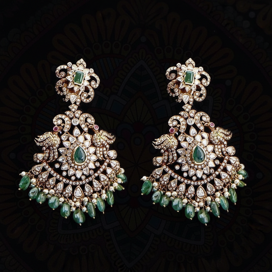 Polki Studs Polki Earrings Cocktail Earrings Diamond Studs Diamond Earrings Simple Studs Pearl Studs 925 Silver Earrings Silver Jewelry - SHABURIS