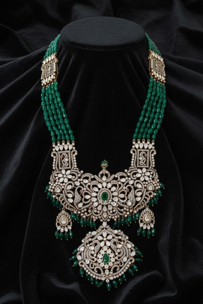 Victorian Necklace Diamond Necklace Beaded Necklace Heavy choker Diamond Jewelry Moissanite Necklace Bridal-SHABURIS