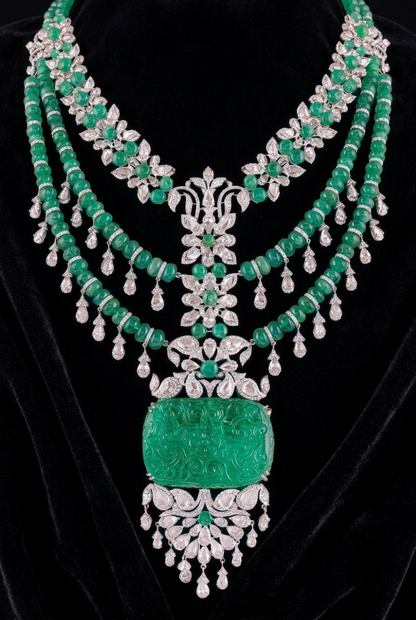 Kundan necklace antique necklace rubies emeralds bridal diamond necklace indian jewelry designs silver jewelry wedding jewelry - SHABURIS