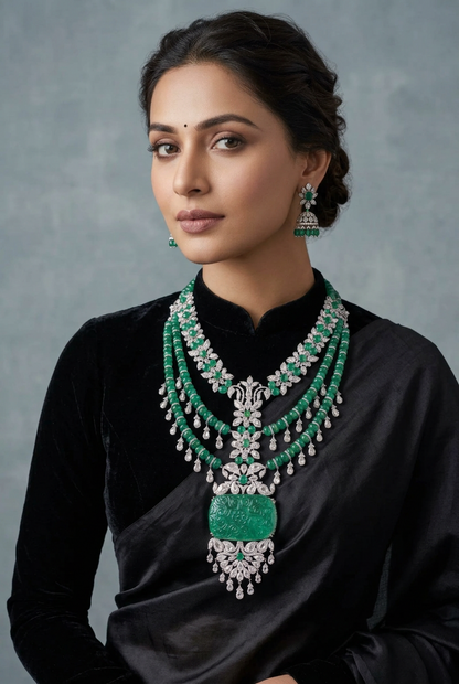 Kundan necklace antique necklace rubies emeralds bridal diamond necklace indian jewelry designs silver jewelry wedding jewelry - SHABURIS