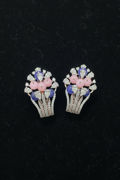 Polki Studs Polki Earrings Cocktail Earrings Diamond Studs Diamond Earrings Simple Studs Pearl Studs 925 Silver Earrings Silver Jewelry - SHABURIS
