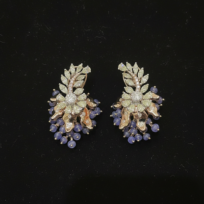 Polki Studs Polki Earrings Cocktail Earrings Diamond Studs Diamond Earrings Simple Studs Pearl Studs 925 Silver Earrings Silver Jewelry - SHABURIS