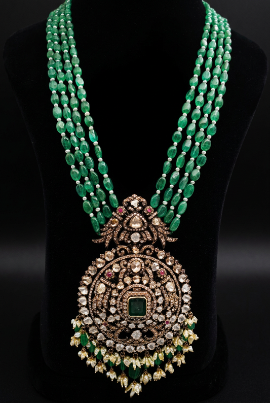 Victorian Necklace Diamond Necklace Beaded Necklace Heavy choker Diamond Jewelry Moissanite Necklace Bridal-SHABURIS