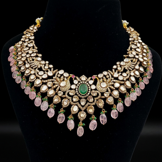 Victorian necklace diamond necklace rubies emeralds bridal diamond necklace indian jewelry designs silver jewelry wedding jewelry - SHABURIS