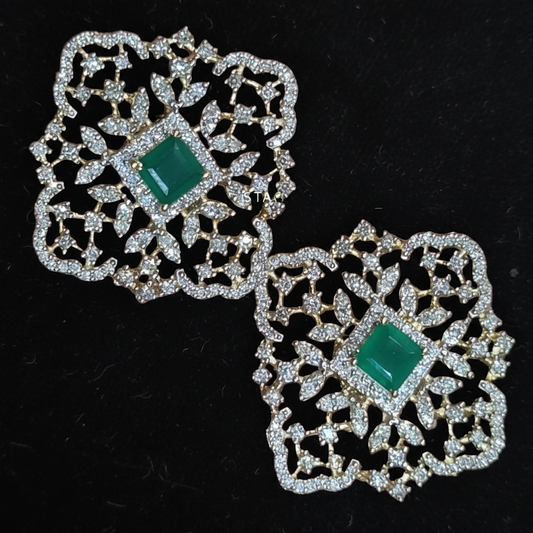 Polki Studs Polki Earrings Cocktail Earrings Diamond Studs Diamond Earrings Simple Studs Pearl Studs 925 Silver Earrings Silver Jewelry - SHABURIS
