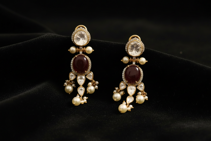 Polki Studs Polki Earrings Cocktail Earrings Diamond Studs Diamond Earrings Simple Studs Pearl Studs 925 Silver Earrings Silver Jewelry - SHABURIS