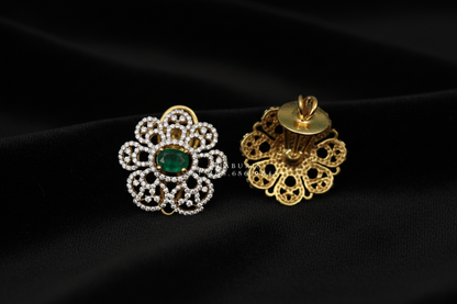 Polki Studs Polki Earrings Cocktail Earrings Diamond Studs Diamond Earrings Simple Studs Pearl Studs 925 Silver Earrings Silver Jewelry - SHABURIS