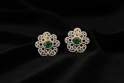 Polki Studs Polki Earrings Cocktail Earrings Diamond Studs Diamond Earrings Simple Studs Pearl Studs 925 Silver Earrings Silver Jewelry - SHABURIS