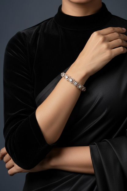 Diamond bangle indian,South Indian jewelry,Pure silver diamond pendent,swarovski bangle,Indian bangles -NIHIRA-SHABURIS
