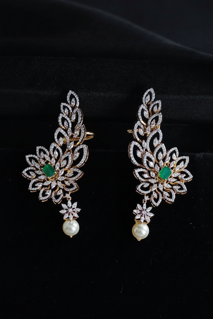 Polki Studs Polki Earrings Cocktail Earrings Diamond Studs Diamond Earrings Simple Studs Pearl Studs 925 Silver Earrings Silver Jewelry - SHABURIS