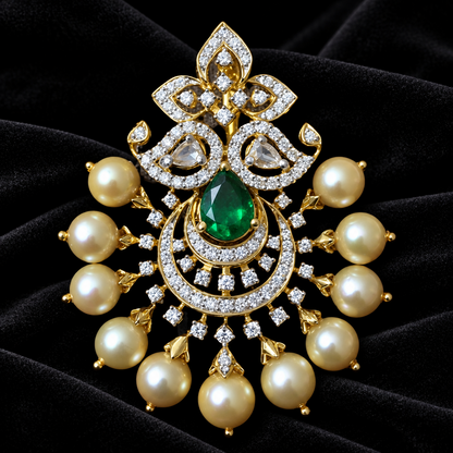 Pure Silver jewelry indian diamond pendant sabyasachi jewelry inspired 22ct dipped jewelry indian jewelry -SHABURIS