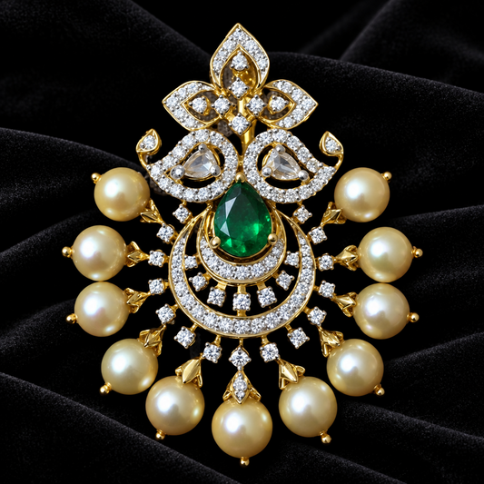 Pure Silver jewelry indian diamond pendant sabyasachi jewelry inspired 22ct dipped jewelry indian jewelry -SHABURIS