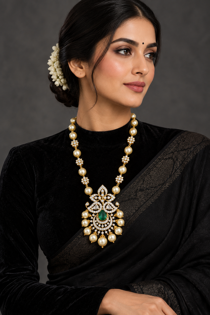 Pure Silver jewelry indian diamond pendant sabyasachi jewelry inspired 22ct dipped jewelry indian jewelry -SHABURIS