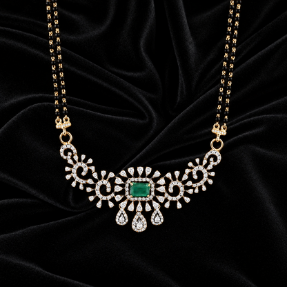 Nallapusalu mangalasutra Black diamonds necklace,South Indian Jewelry,Pure silver Mangalsutra pendent,Nallapusalu Pendent,Indian Wedding Jewelry -NIHIRA-SHABURIS