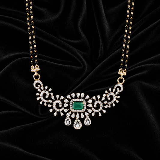 Nallapusalu mangalasutra Black diamonds necklace,South Indian Jewelry,Pure silver Mangalsutra pendent,Nallapusalu Pendent,Indian Wedding Jewelry -NIHIRA-SHABURIS