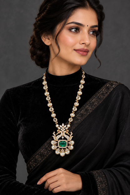 Pure Silver jewelry indian diamond pendant sabyasachi jewelry inspired 22ct dipped jewelry indian jewelry -SHABURIS