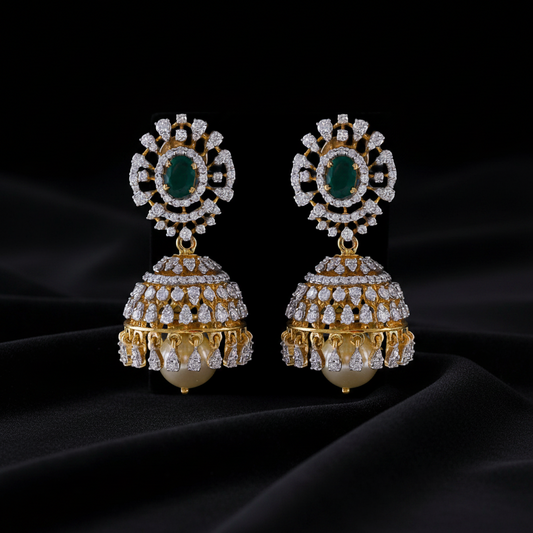 Polki Studs Polki Earrings Cocktail Earrings Diamond Studs Diamond Earrings Simple Studs Pearl Studs 925 Silver Earrings Silver Jewelry - SHABURIS