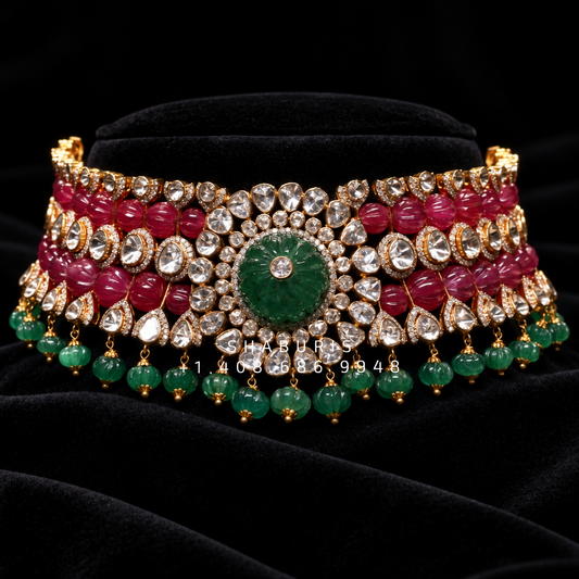 Polki Necklace Polki Choker Statement Necklace Wedding Jewelry Diamond Jewelry