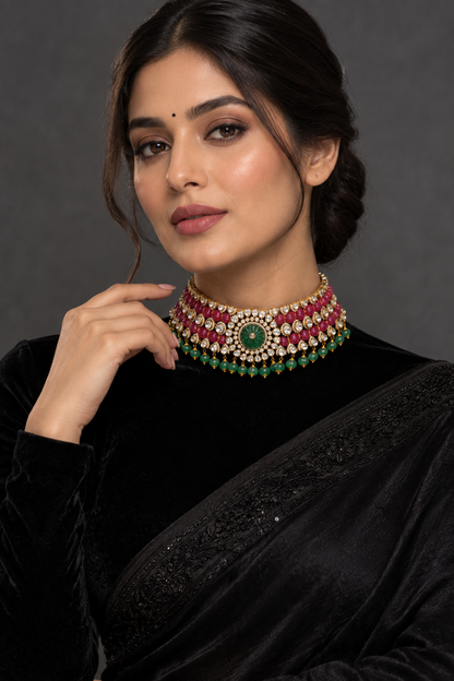 Polki Necklace Polki Choker Statement Necklace Wedding Jewelry Diamond Jewelry