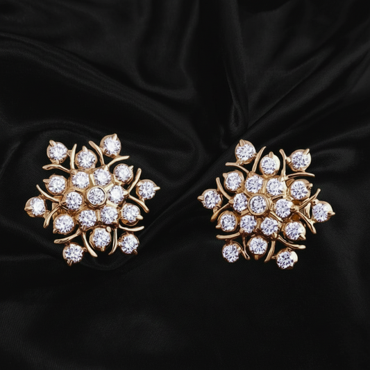 Polki Studs Polki Earrings Cocktail Earrings Diamond Studs Diamond Earrings Simple Studs Pearl Studs 925 Silver Earrings Silver Jewelry - SHABURIS