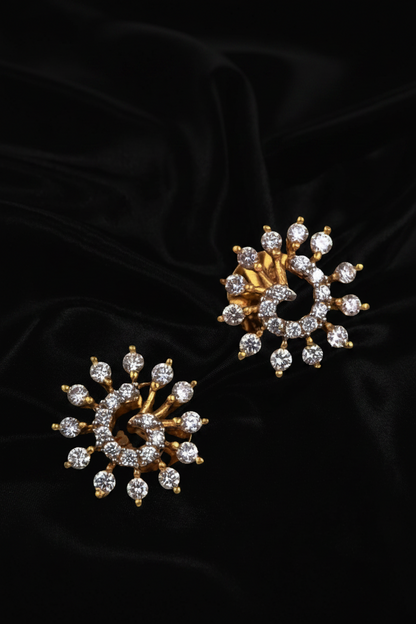 Polki Studs Polki Earrings Cocktail Earrings Diamond Studs Diamond Earrings Simple Studs Pearl Studs 925 Silver Earrings Silver Jewelry - SHABURIS