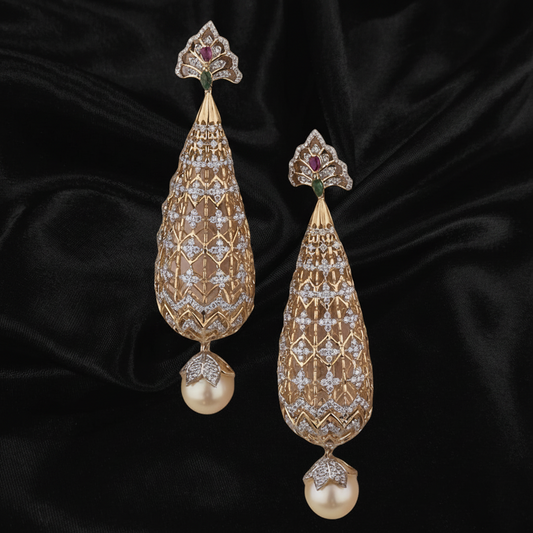 Polki Studs Polki Earrings Cocktail Earrings Diamond Studs Diamond Earrings Simple Studs Pearl Studs 925 Silver Earrings Silver Jewelry - SHABURIS