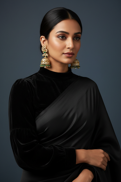 Diamond Jhumkas Diamond Earrings Diamond Chandbalis 925 Silver Jewelry Silver Earrings - SHABURIS